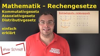 Rechengesetze Kommutativgesetz Assoziativgesetz amp Distributivgesetz  Lehrerschmidt [upl. by Gene]