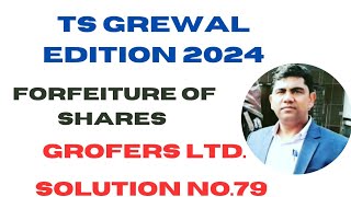 Solution no79 Shares  TS Grewal edition 2024 ‎sethsaccountancytricks [upl. by Marchal572]