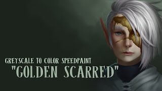 GRAYSCALE TO COLOR SPEEDPAINT  CLIP STUDIO PAINT  Golden Scarred [upl. by Adialeda]