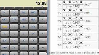 NPV and IRR on iPhone Android and Windows Phone financial calculator [upl. by Atirat]