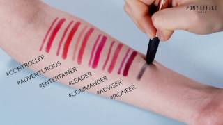 PONY EFFECT Contouring Lip Color Swatches [upl. by Etnoid410]