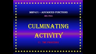 Culminating Activity MHF4U  Part 1 [upl. by An]