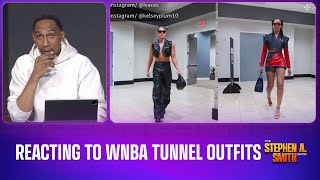 Stephen A reacts to WNBA tunnel outfits [upl. by Meilen]