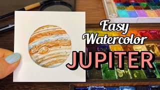 2Week Night Sky Wonders Watercolor Challenge  Day 2 Jupiter [upl. by Bergen666]