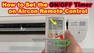 How to Set ONOFF Timer in Air Conditioner Remote Control Mitsubishi [upl. by Vetter]