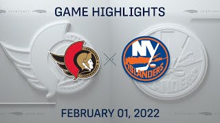 NHL Highlights  Senators vs Islanders  Feb 1 2022 [upl. by Anaxor]