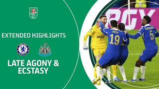 LATE AGONY amp ECSTASY  Chelsea v Newcastle United Carabao Cup Quarter Final extended highlights [upl. by Cyler]