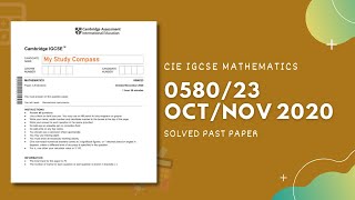 058023ON20  Easy Step by Step Solutions  CIE IGCSE MATHS PAPER 2 EXTENDED OCTNOV 2020 [upl. by Egerton926]