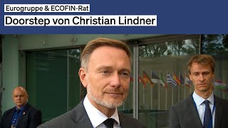 OktoberTreffen der Eurogruppe amp des ECOFINRats – Doorstep von Christian Lindner [upl. by Aneeroc]