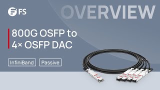 800G OSFP to 4x OSFP Direct Attach Copper Breakout Cable Overall Introduction  FS [upl. by Streeter]