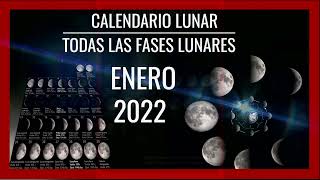 🌘CALENDARIO LUNAR ENERO 2022🌙 Fases de la Luna con Imágenes MÍRALO [upl. by Ignatius]