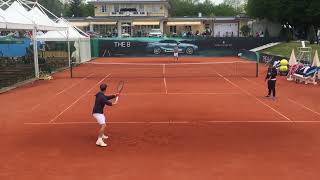 Diego Schwartzman FOREHAND in Slow Motion court level back view [upl. by Arral]