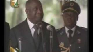 Gbagbo pleure les victimes du drame au stade Félix Houphouet B [upl. by Channing]