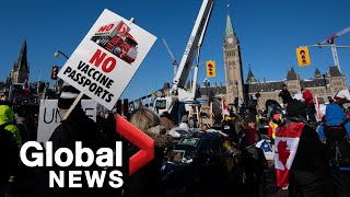 Trucker protests Ottawa police force needs more help in containing quotsurgequot of crowds  FULL [upl. by Aryas982]