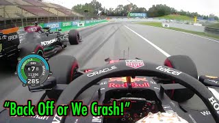 Verstappens quotYou back off or we crashquot Race Start [upl. by Eseilanna]