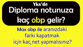 yks de diploma notunuza kaç obp gelir 2023 I obp hesaplama [upl. by Yendis]