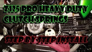 Kawasaki Z125 Pro Heavy Duty Clutch Springs Install [upl. by Forcier576]