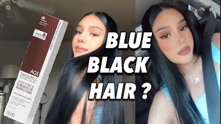 DYING MY HAIR BLUE BLACKATTEMPT 2 AGEBEAUTIFUL [upl. by Oirram119]