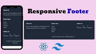 Responsive Footer In React JS and Tailwind CSS [upl. by Azmuh]