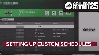 How To Set Up Custom Schedules  College Football 25 [upl. by Accem]