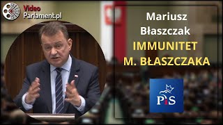 Mariusz Błaszczak ws swojego IMMUNITETU [upl. by Alwin]