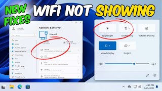 Fix WiFi Not Showing or Working in Windows 1110 in 2024 This WORKS [upl. by Hume]