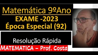 Exame Matemática 9º ano 2023  Época Especial Resolução completa [upl. by Eiramaneet791]