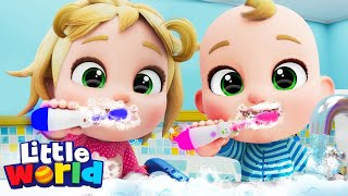 Brush Your Teeth Song  Kids Songs amp Nursery Rhymes by Little World [upl. by Yortal]