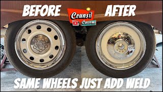 Customizing Crown Vic wheels Counsil Customs [upl. by Stanwinn303]