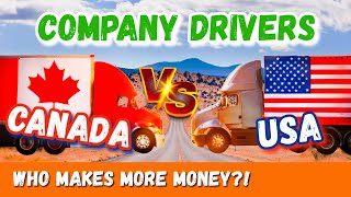 American VS Canadian Truck Drivers PAY Comparison Who Makes More MONEY [upl. by Nilauqcaj]