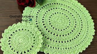 كروشيه مفرش دائرى  Crochet Tablecloth [upl. by Polinski773]