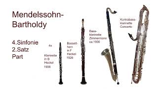 Clarinets MendelssohnBartholdy 4Sinfonie 2Satz Part Klarinetten [upl. by Atiroc557]