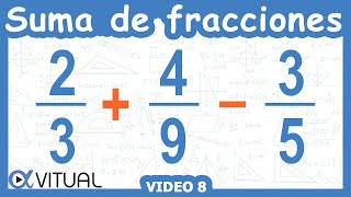 💥 Suma y Resta de 3 FRACCIONES con DIFERENTE DENOMINADOR [upl. by Shermy]