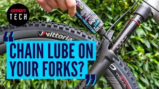 Can You Use Chain Lube On MTB Suspension  AskGMBNTech [upl. by Aicekat]