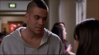 Glee  Puck talks to Rachel about boyfriend troubles 2x09 [upl. by Neitsabes738]