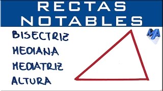 Rectas notables de un triángulo  Bisectriz mediana mediatriz y altura [upl. by Ensign]