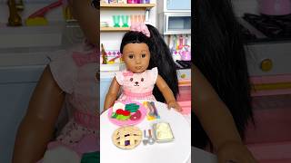 Baby Doll Cooking Dinner In Toy Kitchen shorts babydolls dolls doll [upl. by Alviani549]