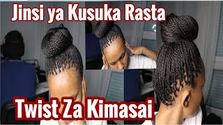 JINSI YA KUSUKA RASTA ZA KIMASAI  Jinsi ya kusuka sangita [upl. by Ecreip]