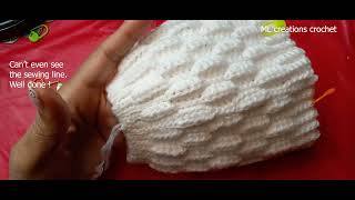 Almond stitch hat step by step  easy crochet Wow  sewing line invisible [upl. by Ahsinid]