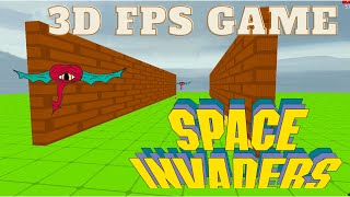 Space Invaders – a 3D FPS FirstPerson Shooter Game in Python with Ursina Engine [upl. by Hoo]