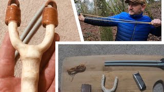 How to make a catapult  slingshot tutorial catapults hunting bushcraft [upl. by Bushweller]