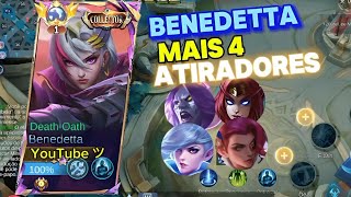 BENEDETTA E 4 ATIRADORES 😱 VS MÍTICOS  Benedetta Gameplay  MLBB [upl. by Anetsirk959]