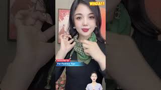 How To Tie a scarf for women  How to Wear Neckerchief Winter Scarf Part3190124 scarftie [upl. by Imelida187]