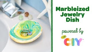 DIY Marbleized Jewelry Dish  Crayola CIY Create It Yourself [upl. by Lahey172]