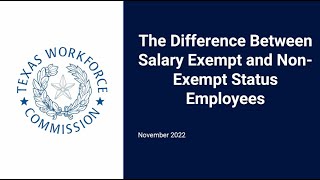 The Difference Between Salary Exempt and NonExempt Status Employees [upl. by Proulx]