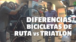 Diferencias entre BICICLETAS para RUTA y TRIATLON [upl. by Gaeta421]