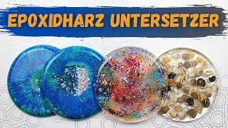 DIY Epoxidharz Untersetzer  mit Glitzer Muscheln Mica Pulver [upl. by Odareg]