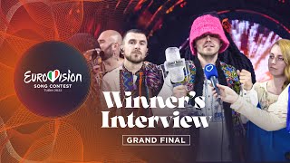 FIRST INTERVIEW 🇺🇦 Kalush Orchestra from Ukraine the winners of the Eurovision Song Contest 2022 [upl. by Sherrard]