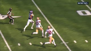 97YARD TD Darnold dials Jeffersons number for NFLs longest score of 24 so far [upl. by Orlene]