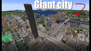 Extreme render distance in Minecraft city [upl. by Llertnahs]